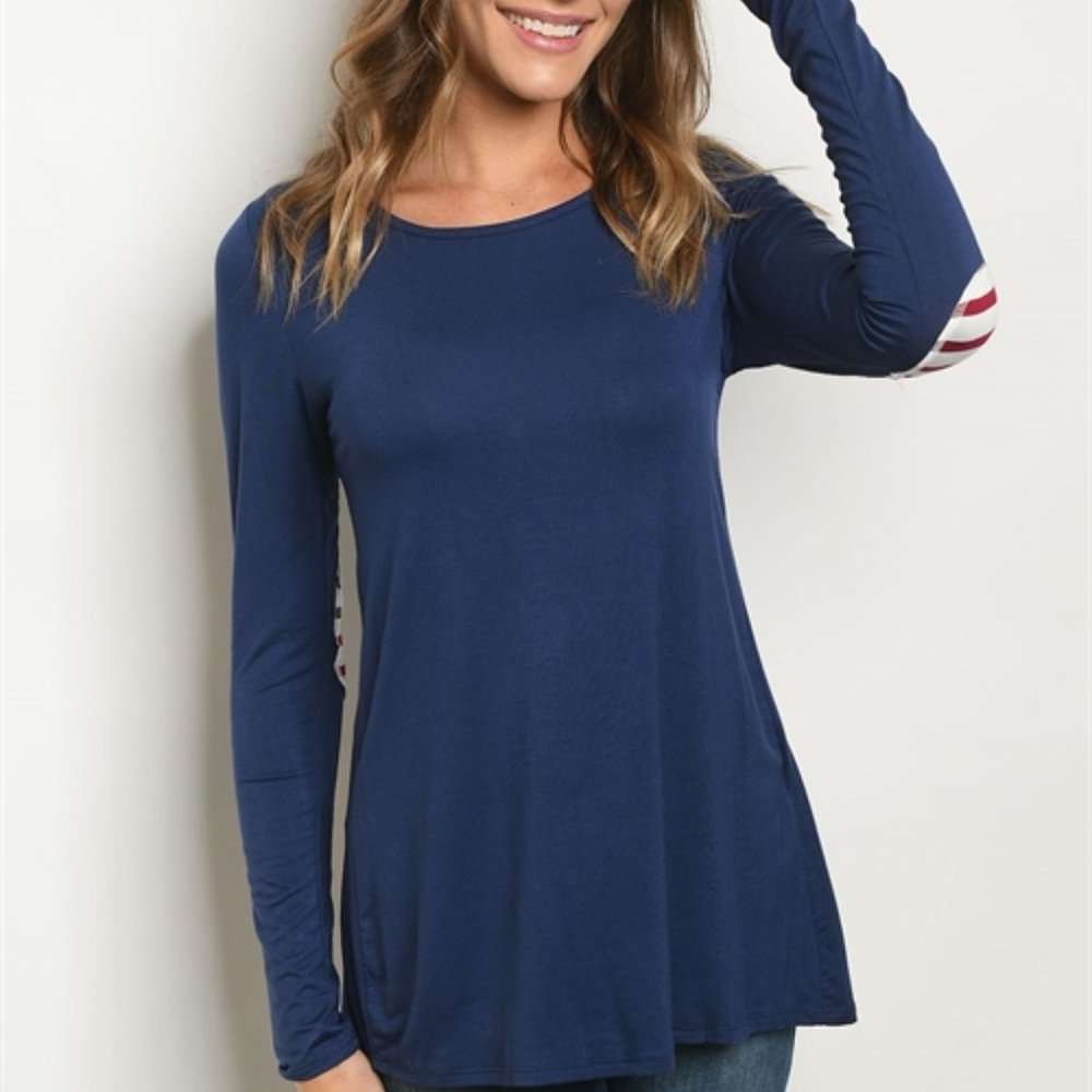 NAVY PEPPERMINT TUNIC TOP
